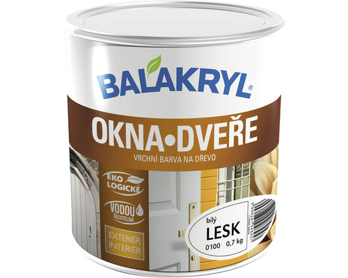BALAKRYL Okná a dvere V2028/0100 700g biely TEBAL Farba na okná a dvere v plechovke