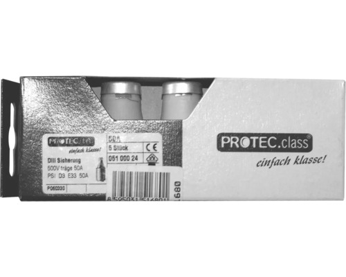 Poistka DIII 500V pomalá 50A balenie