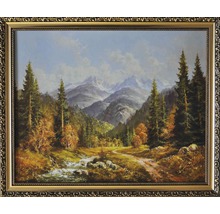 Obraz s horskou krajinou v ráme