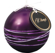 Ozdobná vianočná guľa s trblietavými líniami a štítkom