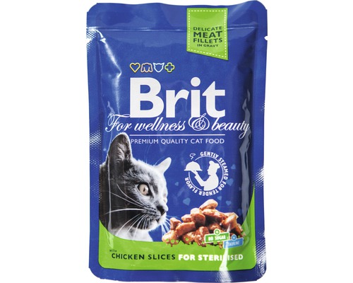 Kapsička pre mačky Brit Premium Chicken for Sterilised Gravy 100 g Brit Mačacie krmivo pre sterilizované mačky s kuracou príchuťou