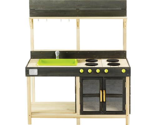 Drevená kuchynka na hranie s drezom, varnou doskou a rúrou