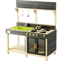Drevená detská kuchynka s umývadlom, varnými doskami a rúrou