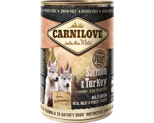 Konzerva pre psov Carnilove Salmon & Turkey for Puppies 400 g