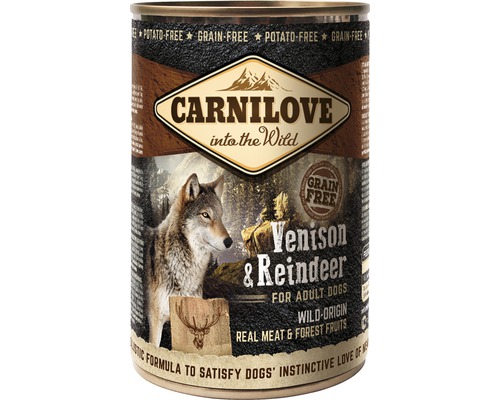 Konzerva pre psov Carnilove Venison & Reindeer 400 g Konzerva Carnilove psie krmivo divina a sob pre dospelých psov