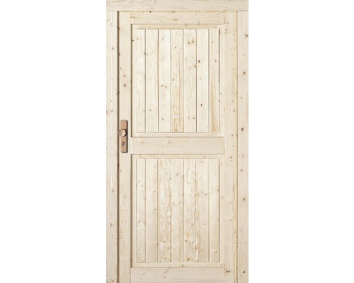 Drevené vonkajšie dvere s kovaním