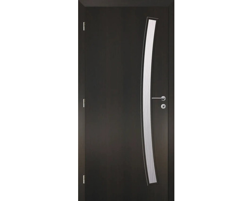 Interiérové dvere so zakrivenou sklenenou vložkou a kľučkou