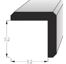 Rohový profil s rozmermi 52 x 52 mm