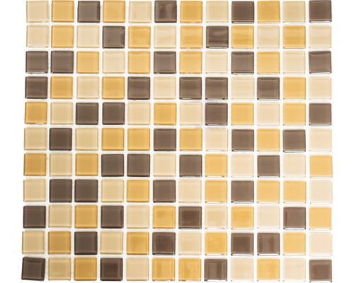 Sklenená mozaika CM 4555 mix hnedá 30,5x32,5 cm
