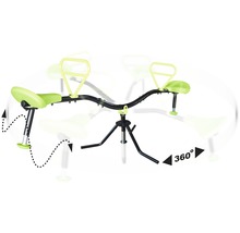 Otočná hojdačka so sedadlami a madlami, otočná o 360 stupňov