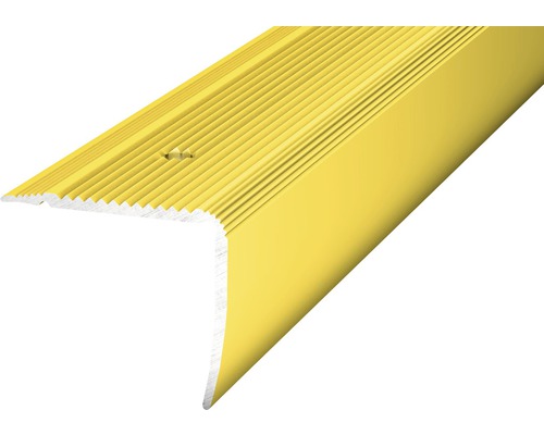 ALU ukončovacia lišta NOVA zlatá 35x30mm/2,5 m (predvŕtaná) Kovový schodiskový profil s drážkami