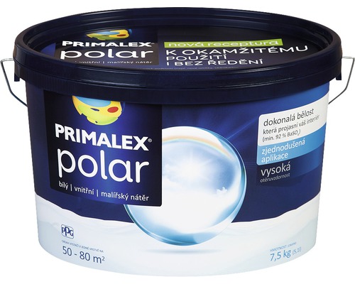 Farba na stenu Primalex Polar biela 7,5 kg-0