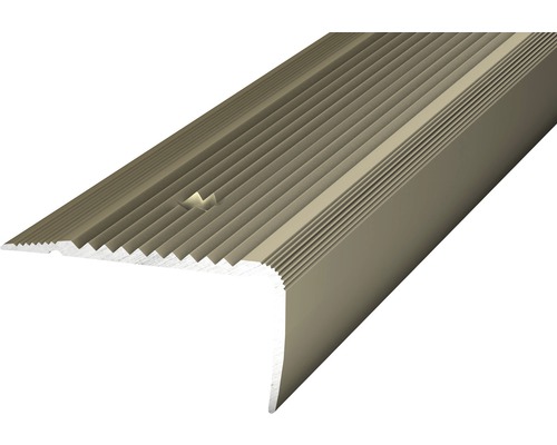 ALU ukončovacia lišta NOVA oceľ matná 45x23mm/2,7 m (predvŕtaná) Schodový profil z kovu s ryhovaným povrchom