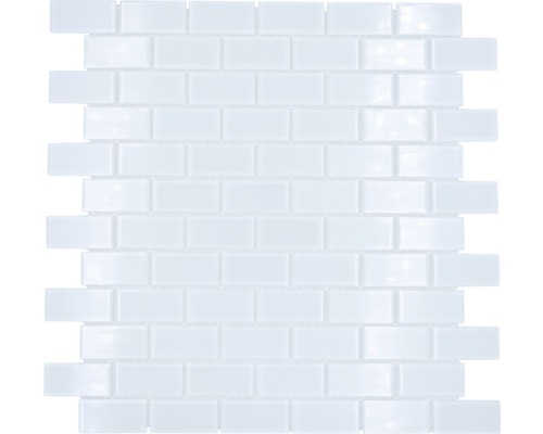 Sklenená mozaika CM B400 biela 30,5x32,5 cm-0
