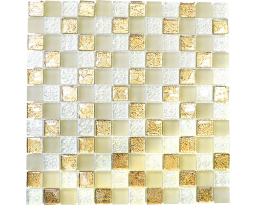 Sklenená mozaika XCM 8LU80 CHAMPAGNE 29,8x29,8 cm Štvorcová mozaika zo skla