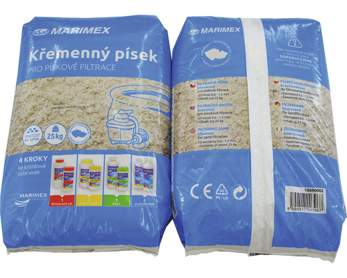 Vrece kremičitého piesku pre pieskové filtrácie, zrnitosť 0,6 až 1,2 mm, hmotnosť približne 25 kg