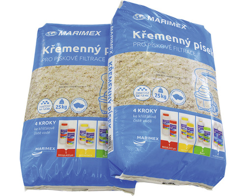 Dva vrecia kremičitého piesku Marimex pre pieskové filtrácie, 25 kilogramov