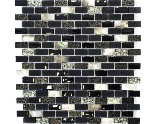Mozaika XCM B03S MIX ČIERNA 30x28,5 cm-0