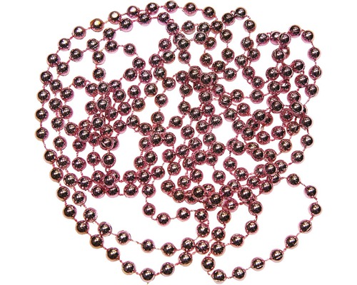 Perlová reťaz plastová ružová Ø8 mm Dekoračná reťaz s guľôčkami