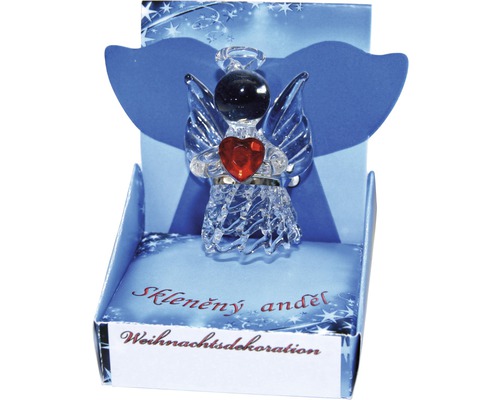 Sklenený anjel vianočná dekorácia