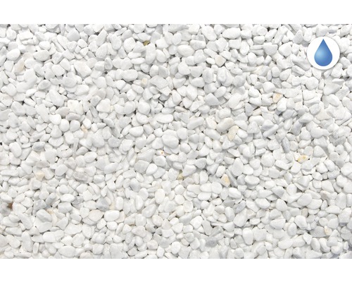Biely okrasný štrk ako sypký materiál