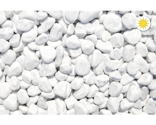 Biele okrasné kamienky ako voľne ložený tovar