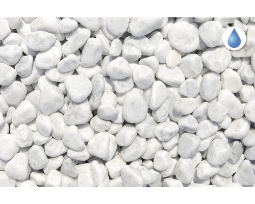 Biele okrasné okruhliaky ako sypký materiál