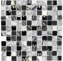 Sklenená mozaika s prírodným kameňom XCM HQ24 MIX VIACFAREBNÁ 30x30 cm-thumb-0