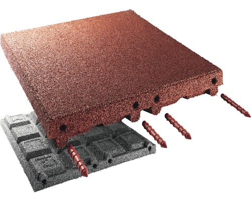 Kompozitné dlaždice z gumy s kolíkmi