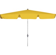 Žltý slnečník s kovovým stojanom