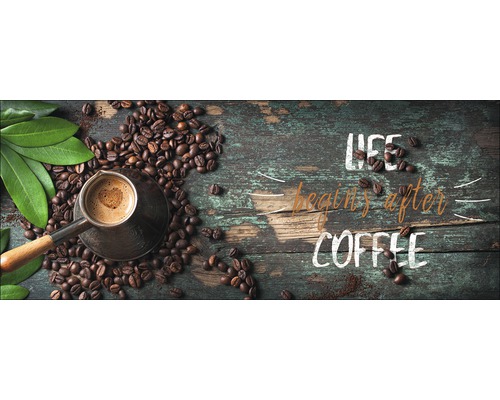 Sklenený obraz Life & Coffee Creation 30x80 cm GLA1845