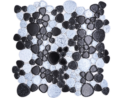 Keramická mozaika XKM 33 čierna/biela 30 x 30 cm