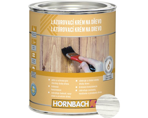 Plechovka lazúrovacieho krému na drevo s farebnou vzorkou