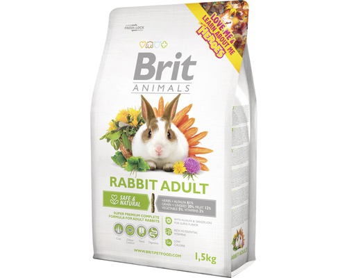 Krmivo pre králiky Brit Animals Rabbit Adult Complete 1,5 kg