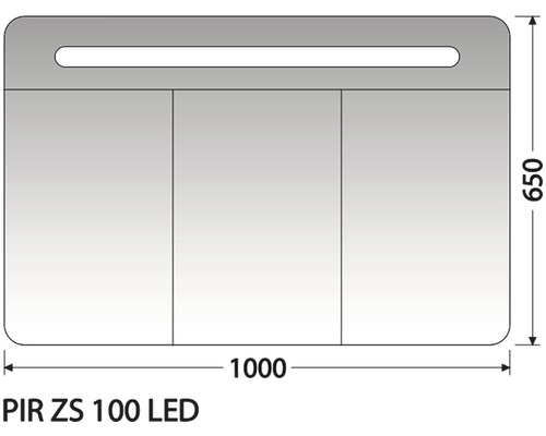 Zrkadlová skrinka Intedoor PIR ZS 100 LED 01