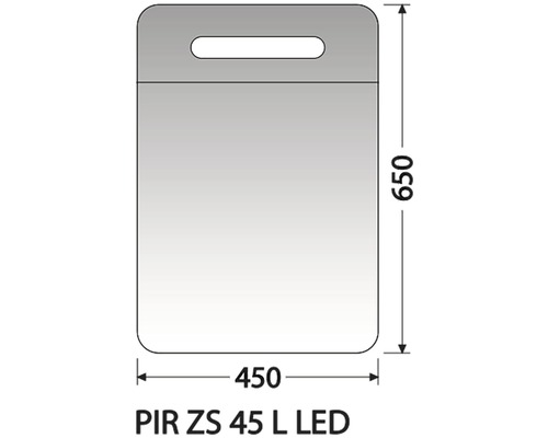 Zrkadlová skrinka Intedoor PIR ZS 45 L LED 01