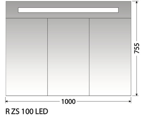 Zrkadlová skrinka Intedoor R ZS 100 LED 01