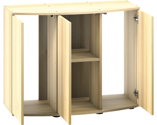 Skrinka pod akvárium s otvorenými a zatvorenými priehradkami