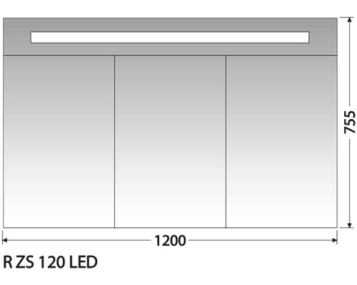 Zrkadlová skrinka Intedoor R ZS 120 LED 01