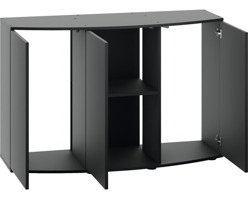 Skrinka pod akvárium s otvorenými dvierkami a policou