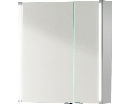 Zrkadlová skrinka basano Salenta 61 x 16,5 x 67 cm sivá 2 dvierka LED IP 20