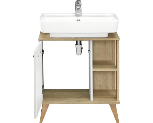 Skrinka pod umývadlo s otvorenou priehradkou a umývadlom