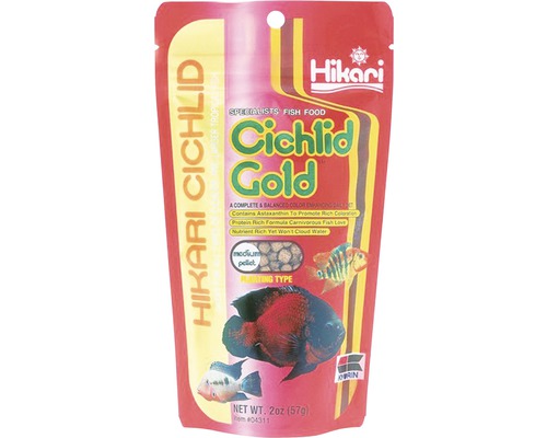 Krmivo pre cichlidy Hikari Cichlid Gold Medium 57 g Krmivo pre ryby Hikari Cichlid Gold v balení