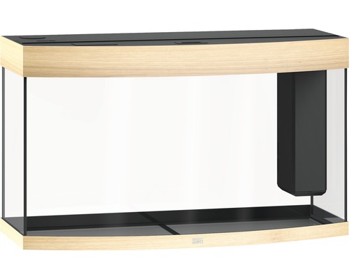 Prázdne akvárium so zahnutým predným sklom a integrovaným filtrom