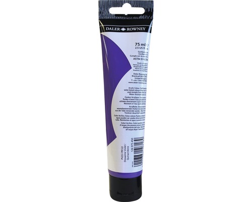 Daler Rowney tuba s fialovou akrylovou farbou, 75 ml