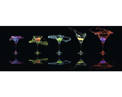 Sklenený obraz Cocktail On Black V 50x125 cm GLA1407