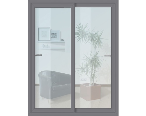 Posuvné dvere plastové antracitové s tvrdeným sklom 1800 x 2000 mm Posuvné dvere s rámom a madlom
