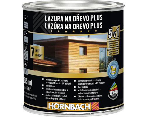 Lazúra na drevo Plus Hornbach RAL 7016 antracit 0,375 l ekologicky šetrné