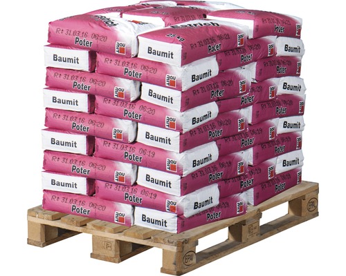 Paleta s vrecami poterovej malty od spoločnosti Baumit