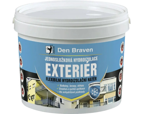 Hydroizolácia DEN BRAVEN Exteriér 2K jednozložková 5 kg Vedro Den Braven jednozložková hydroizolácia pre exteriéry